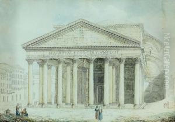 Pantheon A Rome. Oil Painting by Franz Keiserman