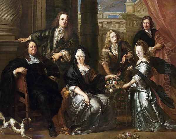 Portrait of a Family 1694 Oil Painting by Jan Anthonie Coxie