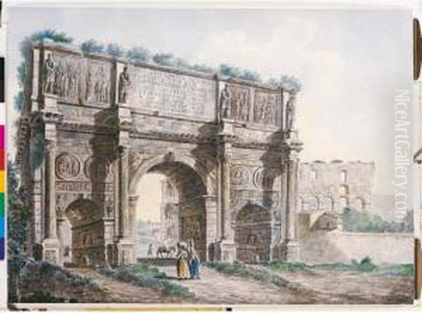 The Arch Of Constantine Oil Painting by Franz Keiserman