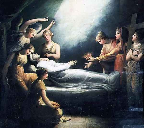 Christ Raising the Young Woman from her Deathbed, c.1802 Oil Painting by Maria Hadfield Cosway