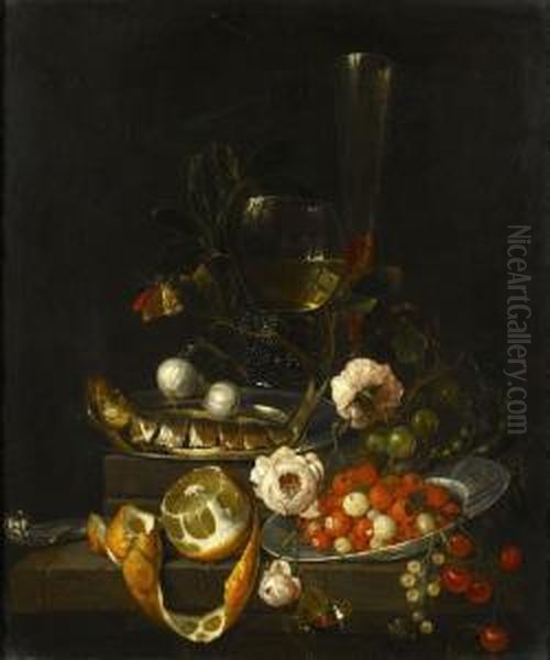 Luxurient Still Life Oil Painting by Willem Kalf