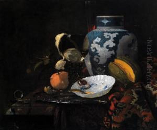 Natura Morta Con Vaso Da Zenzero E Coppetta Di Porcellana Oil Painting by Willem Kalf