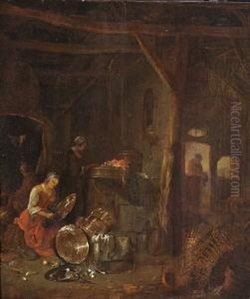 Bauerliches Interieur Oil Painting by Willem Kalf