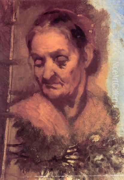 Portrait of an Old Woman Oil Painting by Jean-Baptiste Carpeaux