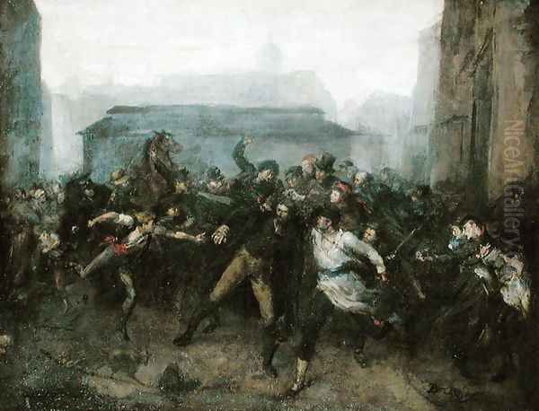 The Spy, Episode of the Siege of Paris, 1871 Oil Painting by Jean-Baptiste Carpeaux