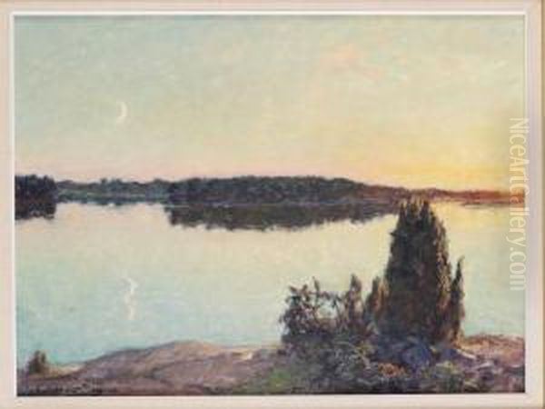 Sommarnatt Oil Painting by Gottfrid Kallstenius