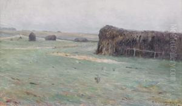 Slattlandskap Med Hovolmar - Motiv Fran Finistere Oil Painting by Gottfrid Kallstenius