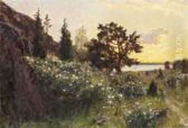 Sommarkvall Oil Painting by Gottfrid Kallstenius