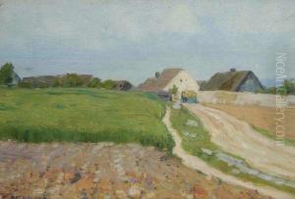 A Summer Landscape With A Road Oil Painting by Alois Kalvoda