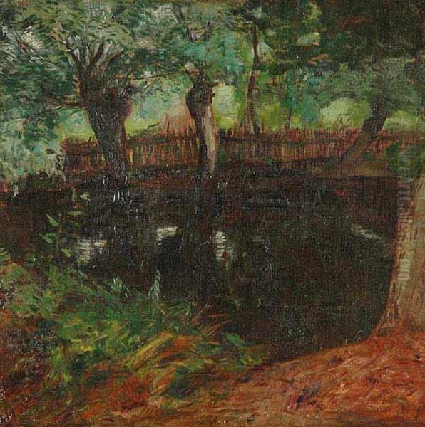 Trees By Water Oil Painting by Alois Kalvoda