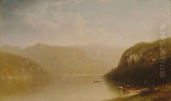 Mountain Lake Scene 1883 Oil Painting by John William Casilear