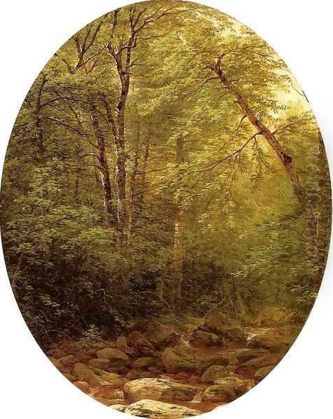 Above the Falls Catskill 1862 Oil Painting by John William Casilear