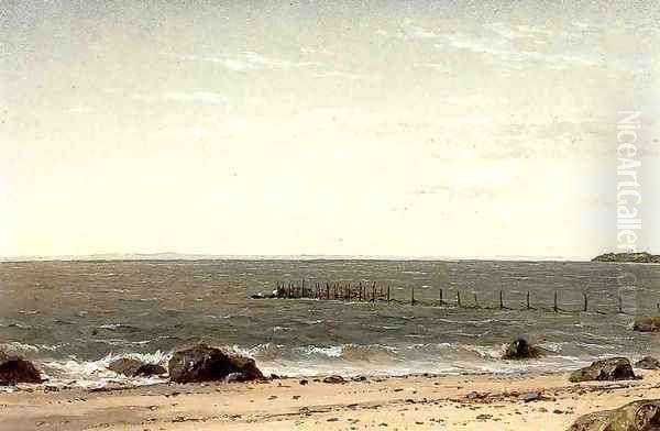 New England Beach Scene No dates listed Oil Painting by John William Casilear