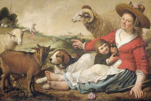 The Shepherdess 1628 Oil Painting by Jacob Gerritsz. Cuyp