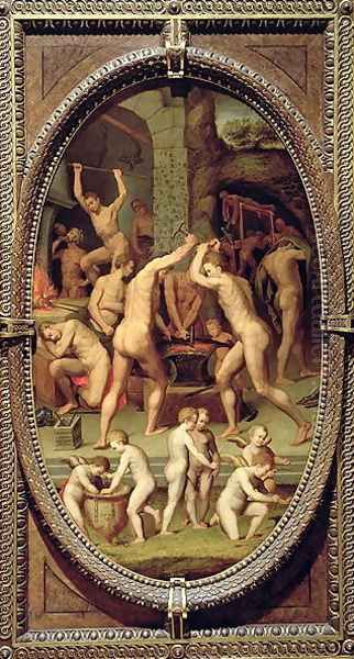 The Forge of Vulcan, 1572 Oil Painting by Vittorio Casini