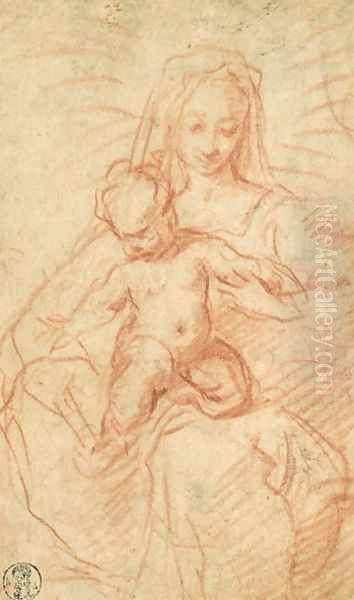 Madonna and Child Oil Painting by Vittorio Casini