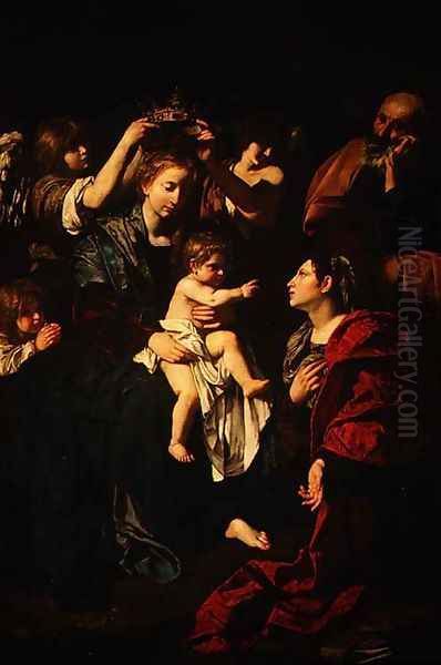 The Holy Family with St.Catherine Oil Painting by Bartolomeo Cavarozzi