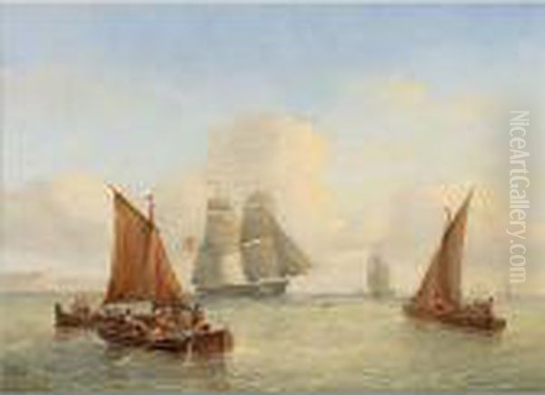 Bringing In The Nets Oil Painting by Christiaan Cornelis Kannemans