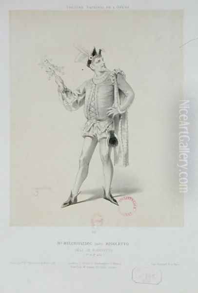 Portrait of Mr. Melchissedec as Rigoletto in 'Rigoletto' by Verdi Oil Painting by Antonin Marie Chatiniere