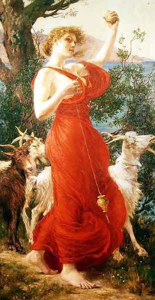 The Goat Girl Oil Painting by Edith Ridley Corbet