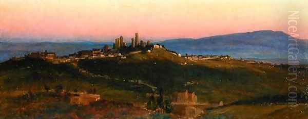 View of San Gimignano, 1898 Oil Painting by Edith Ridley Corbet