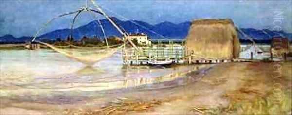 Distant View of the Carrara Mountains Oil Painting by Edith Ridley Corbet