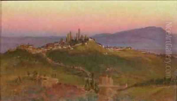 View of San Gimignano Oil Painting by Edith Ridley Corbet