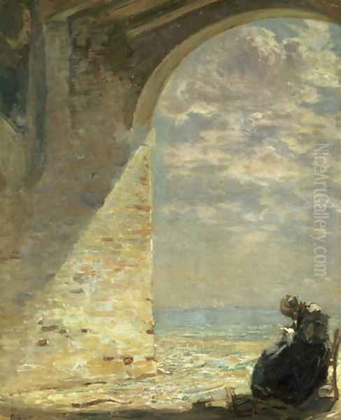 At The Gateway, 1911 Oil Painting by Guglielmo Ciardi