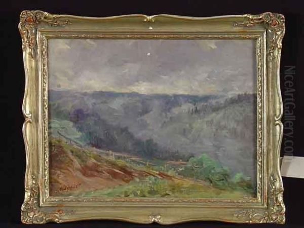 Blick Von Freudenstadt In Ein Schwarzwaldtal Oil Painting by Albert Kappis