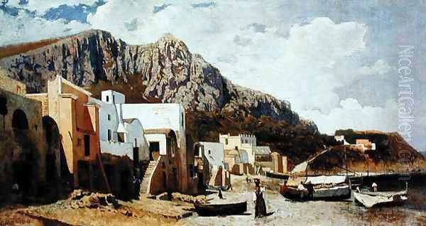 Capri, 1866 Oil Painting by Guglielmo Ciardi