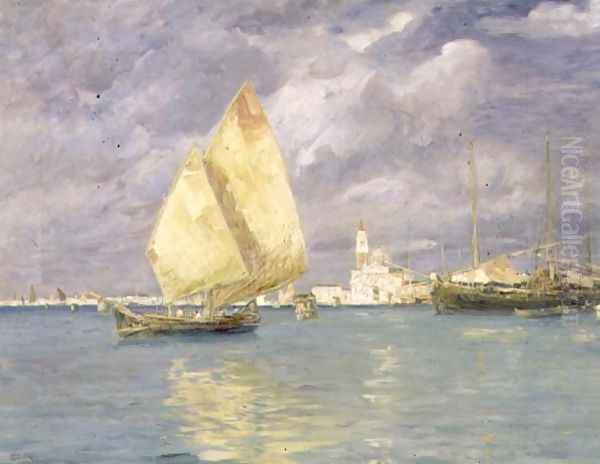 San Giorgio Maggiore Oil Painting by Guglielmo Ciardi