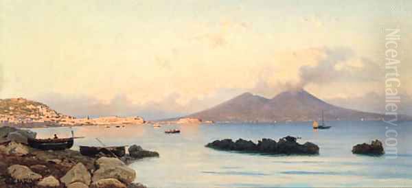 The Bay Of Naples Oil Painting by Guglielmo Ciardi