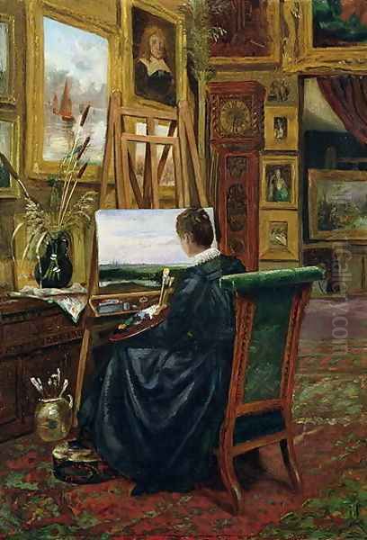 A Lady Artist, 1887 Oil Painting by Mary Churchill