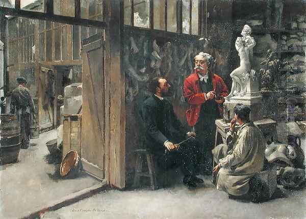 The Sculptor's Studio Oil Painting by Albert-Ernest Carrier-Belleuse