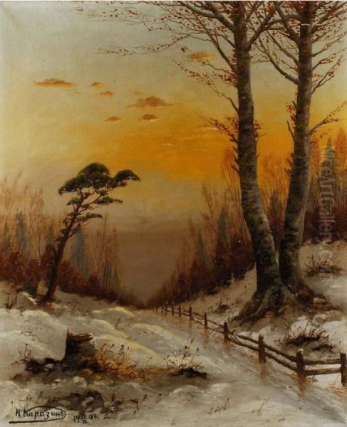 Waldlandschaft Oil Painting by Nikolai Nikolaevich Karazin