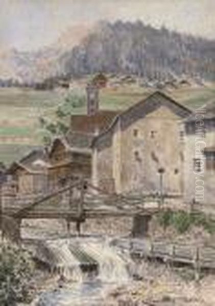 Campitello Fassatal In The Dolomites Oil Painting by Rudolf Kargl