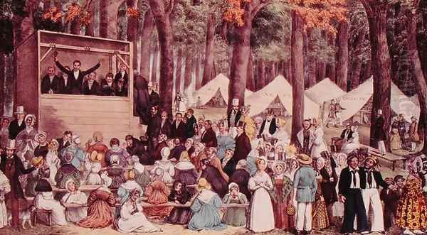 Methodist Camp Meeting, 1836 Oil Painting by Edward Williams Clay