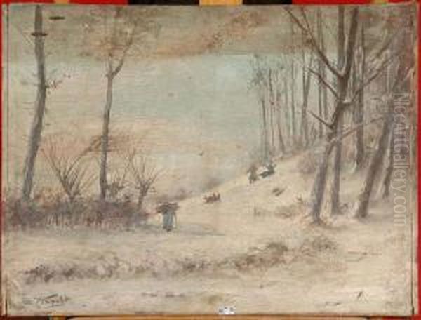 Les Joies De La Neige Oil Painting by Eugen Karpathy