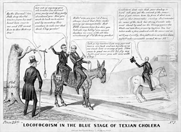 Locofocoism in the Blue Stage of Texian cholera Oil Painting by Edward Williams Clay