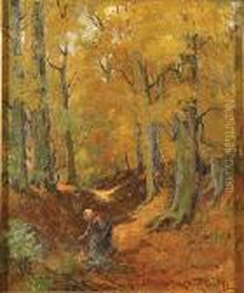 Ramasseuse De Bois Oil Painting by Eugen Karpathy