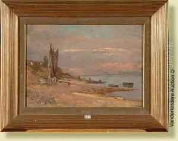 Plage Animee Oil Painting by Eugen Karpathy