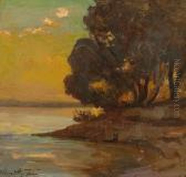 Abendliches Uferstuck Oil Painting by Eugen Karpathy