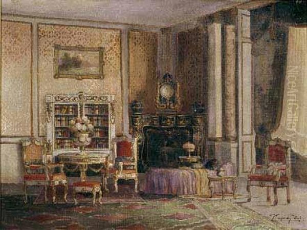 Interno Di Salotto Oil Painting by Eugen Karpathy