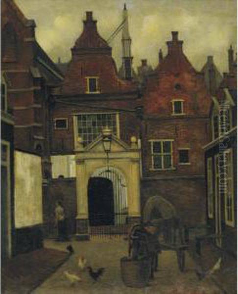 Street In Holland Oil Painting by Eduard Karsen