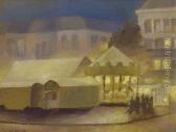 A Fun Fair In The Evening Oil Painting by Eduard Karsen