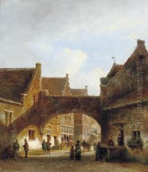 A Town Gate In Summer Oil Painting by Kasparus Karsen