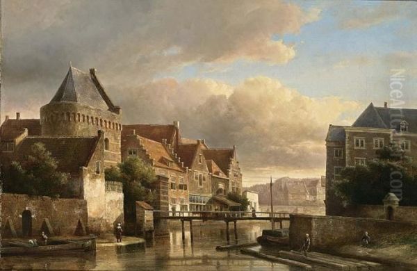 Town On The Waterfront Oil Painting by Kasparus Karsen