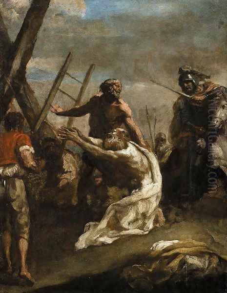 Martyrdom of St Andrew Oil Painting by Guglielmo Cortese (see COURTOIS, Guillaume)