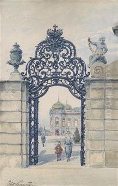 Gate To Theupper Belvedere Oil Painting by Paul Kaspar