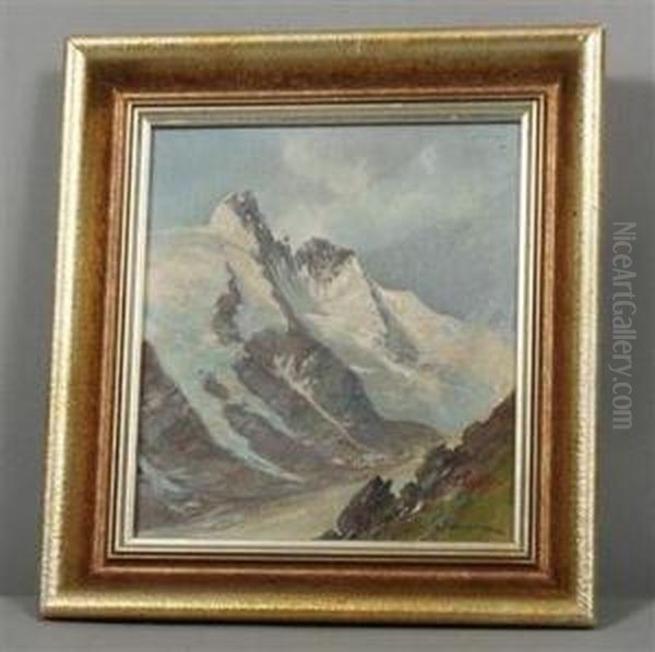 Blick Auf Den Grosglockner Undblick Auf Heiligenblut Oil Painting by Paul Kaspar